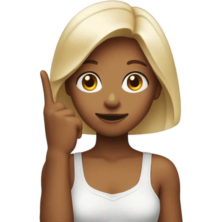 Girl holding up finger  emoji