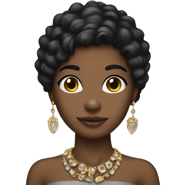 black-haired girl with jewelry emoji