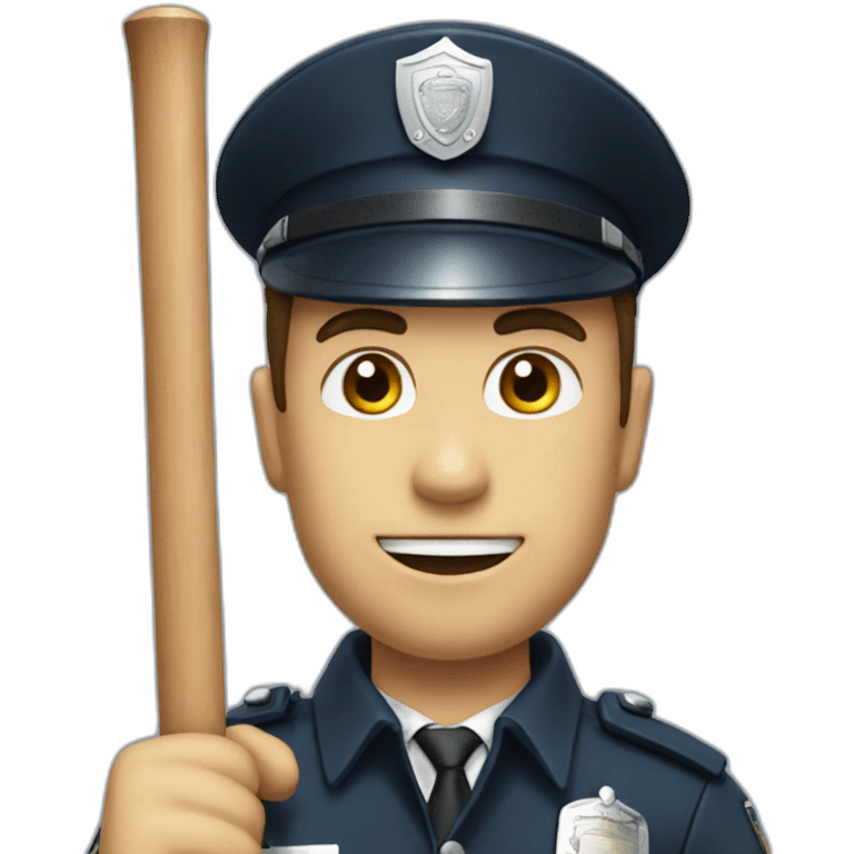 a standing policeman with a baton in his hand emoji