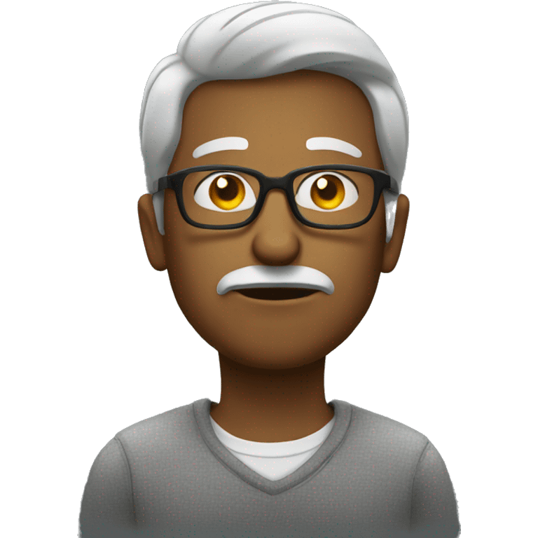 A man with glasses who is seriously thinking about something. emoji