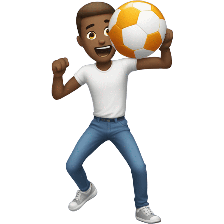 guy bouncing a ball that is super bouncy emoji