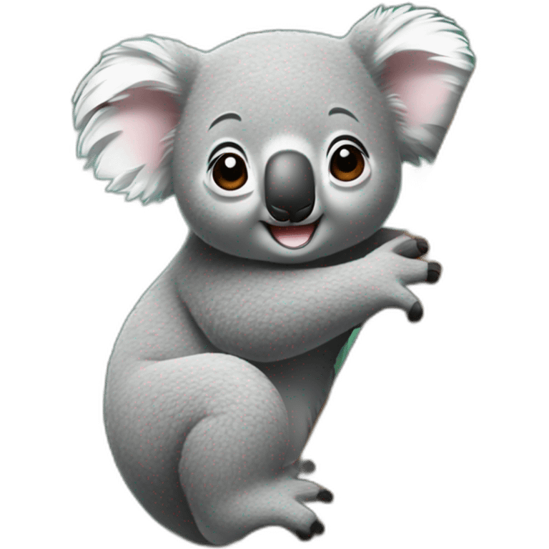 a koala latching onto a tree emoji