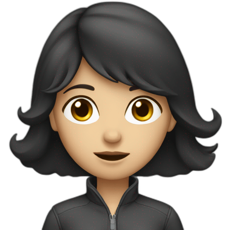 dark hair girl driver emoji