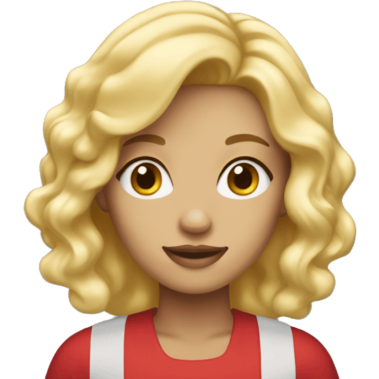 mcdonald blonde worker with long lashes emoji