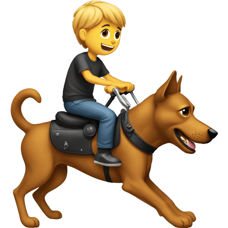 boy riding on the dog emoji