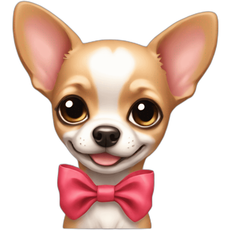 Cute Chihuahua puppy with bow emoji