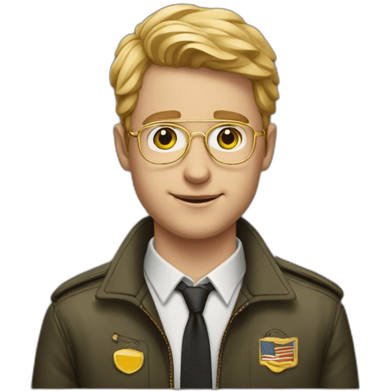 young white man with golden aviator glasses emoji