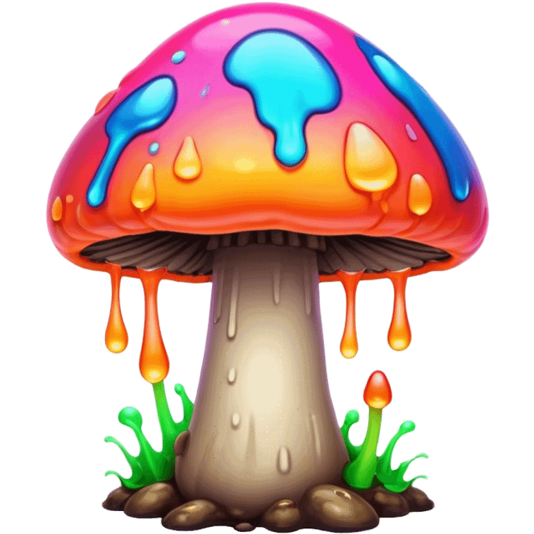 gummy neon melting mushroom  emoji