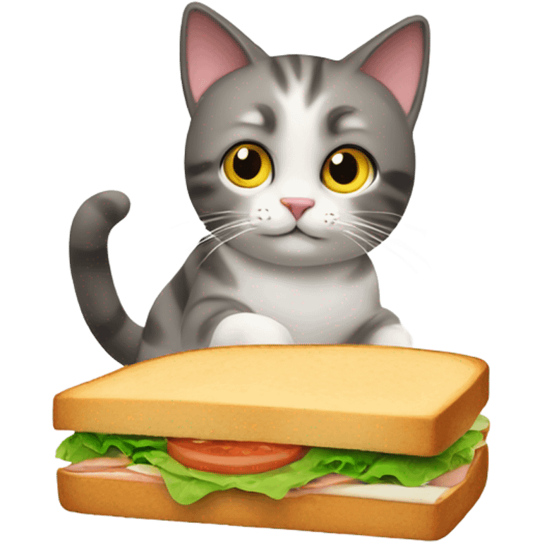 Cat with sandwich  emoji