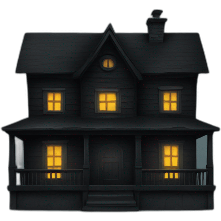 Black scary house emoji