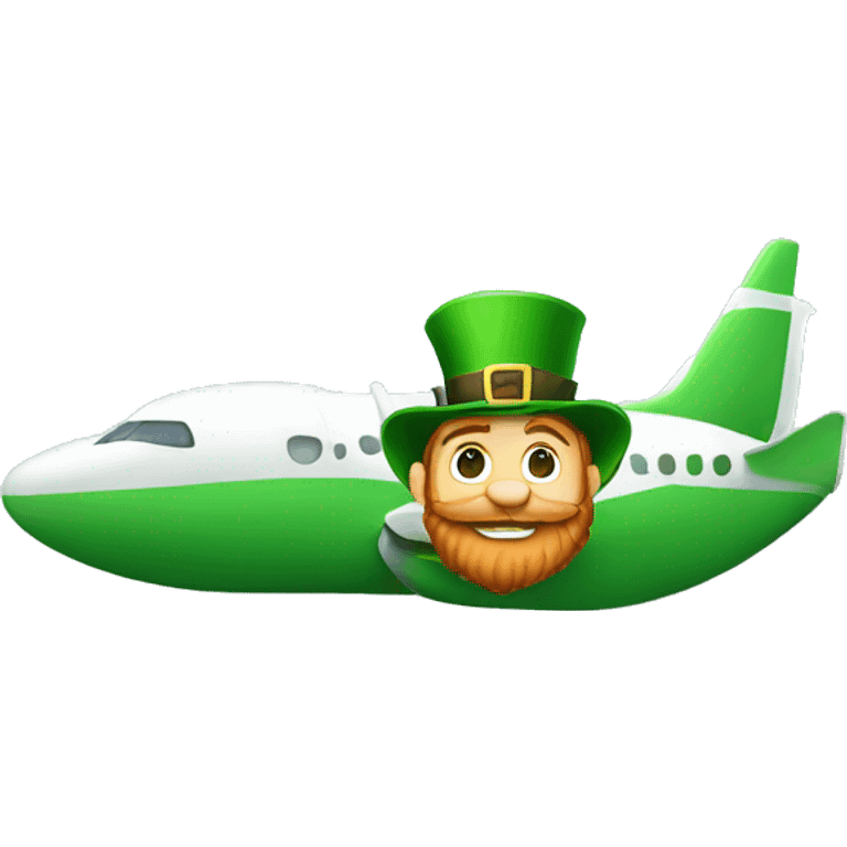 Leprechaun on a plane emoji