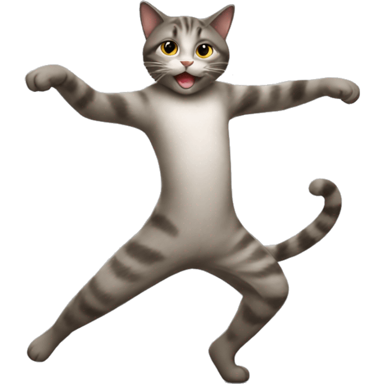 A cat doing a dance emoji