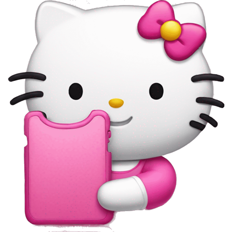 Hello kitty with an iphone emoji