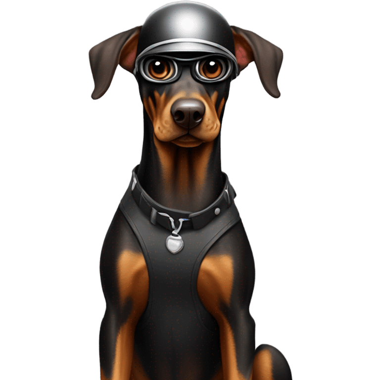 Doberman on motorcycles  emoji