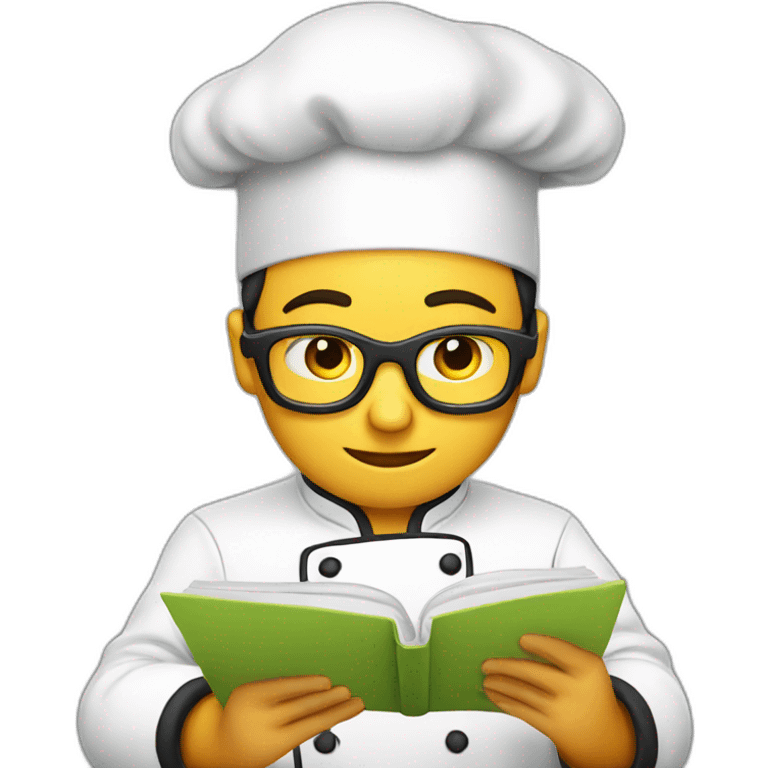 chef reading recipe book emoji