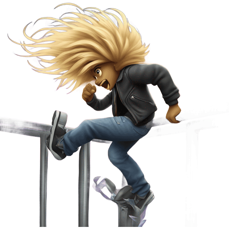 Head banging on the rail at a rave emoji