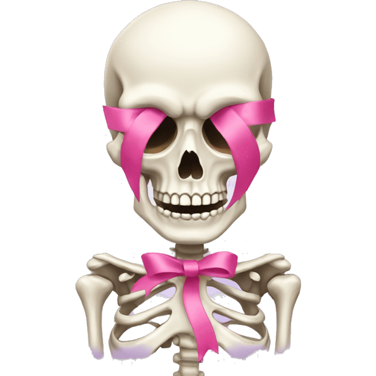 Skeleton with pink ribbon emoji