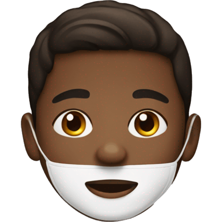 Brown skin boy face mask  emoji