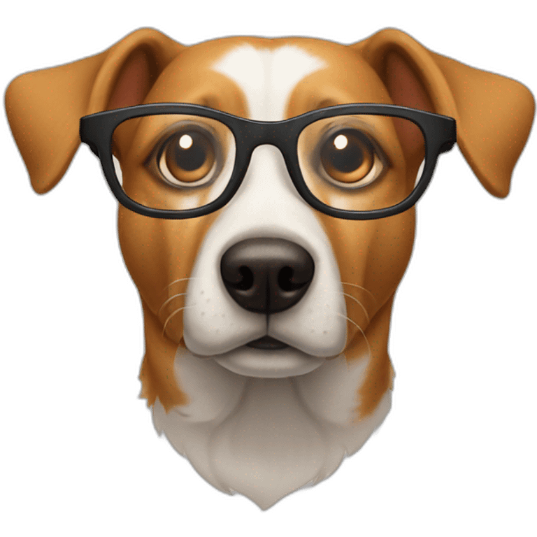 Dog peering over glasses emoji