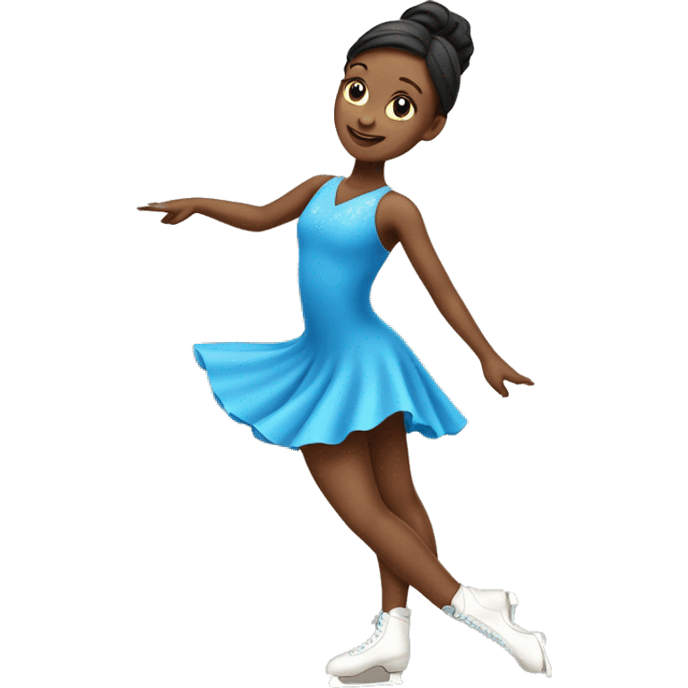 Figure skater in blue dress emoji