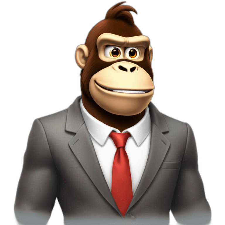 donkey kong wearing a suit emoji