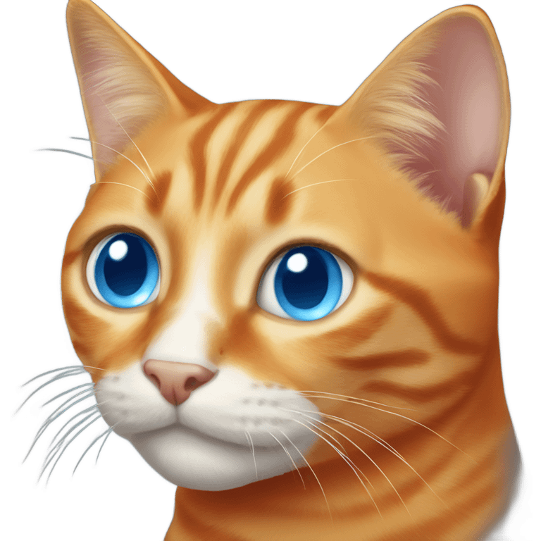 Orange cat with blue eyes emoji