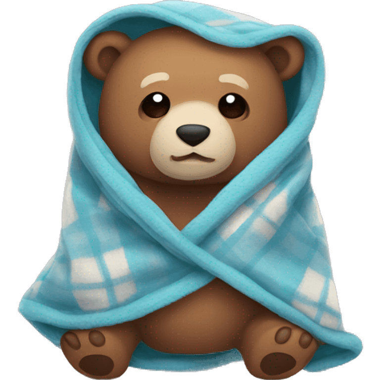 bear cozy in blanket emoji