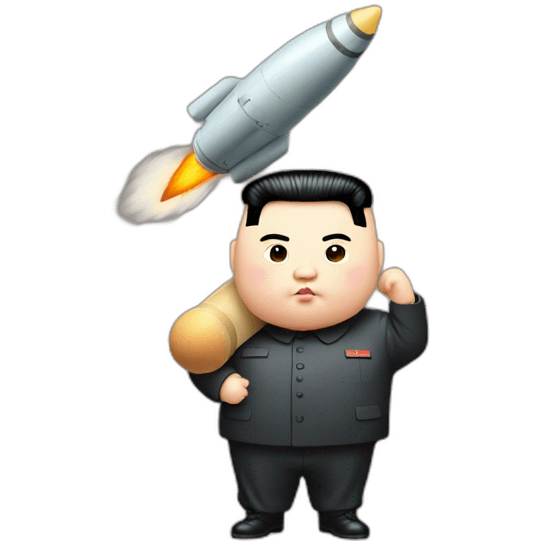 fat Kim jong un carrying cute missle emoji