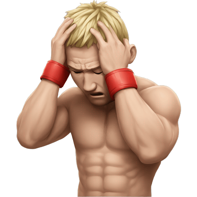 mma fighter holding his head in pain emoji