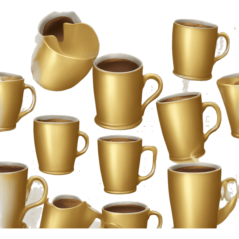 vintage Gold mug of coffe emoji