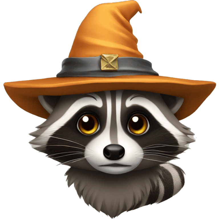 Raccoon with wizard hat emoji