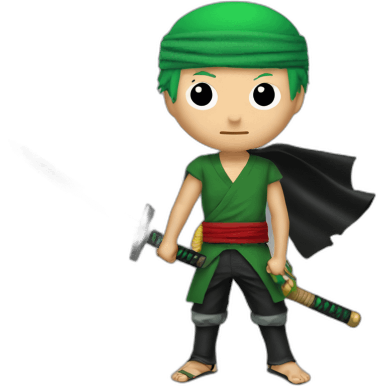 Zoro dans one pièce avec ses trois katana emoji