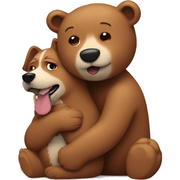  bear and dog hugging emoji