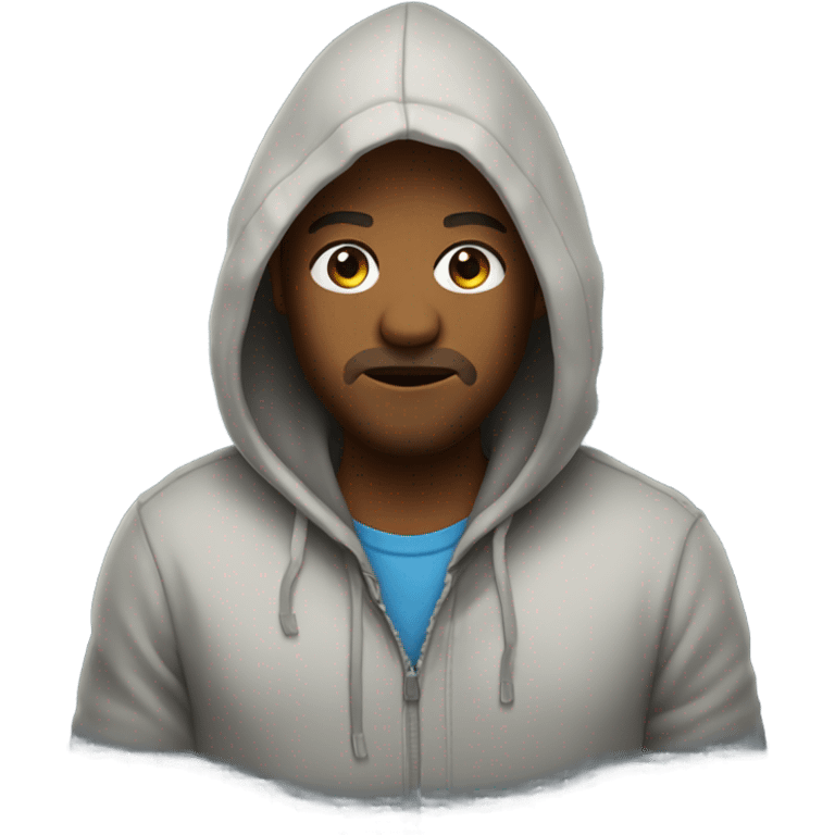 Pax wearing a hoodie emoji