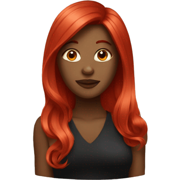 a long red haircut on a black woman emoji