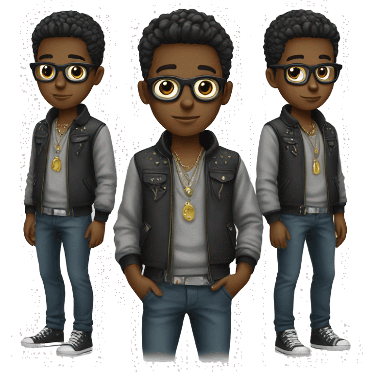 stylish boy with accessories emoji