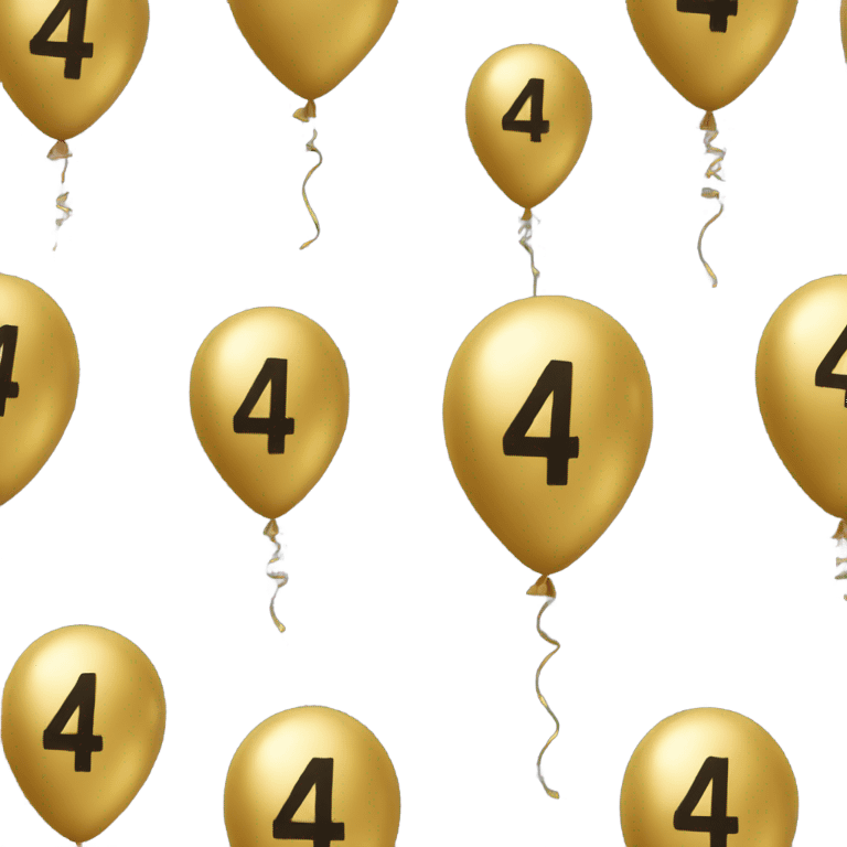 gold balloon shaped like number four emoji