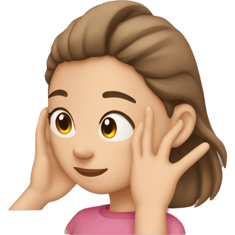 Girl holding her ear with her hand emoji