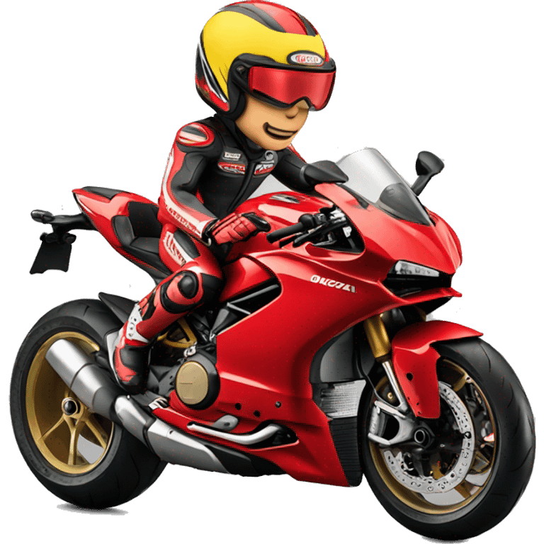 muscular biker on Ducati Corse emoji