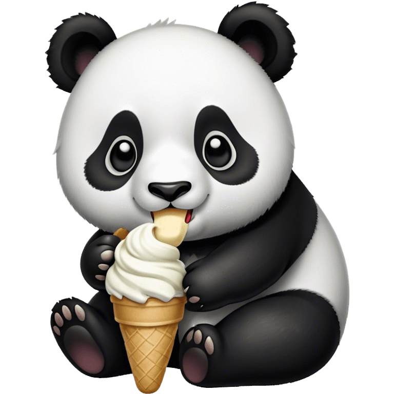 Panda eating ice cream emoji