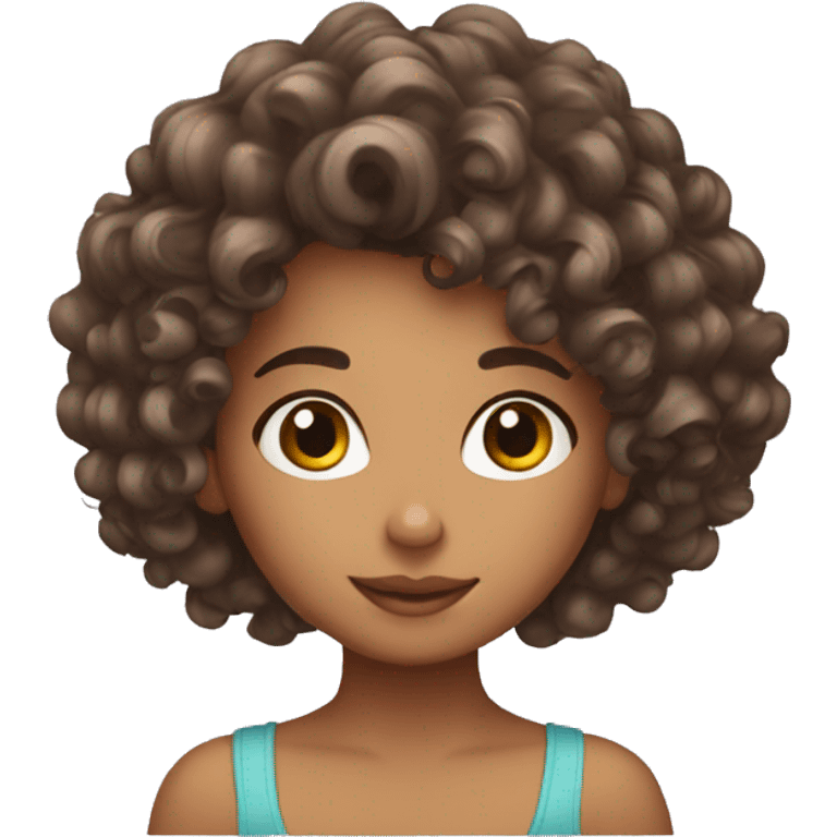 curly girl doing her hair emoji