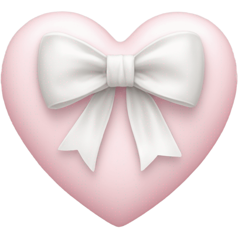 Pastel pink heart with white bow emoji