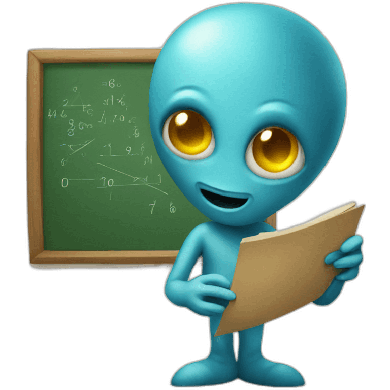 Alien teaching mathematics emoji