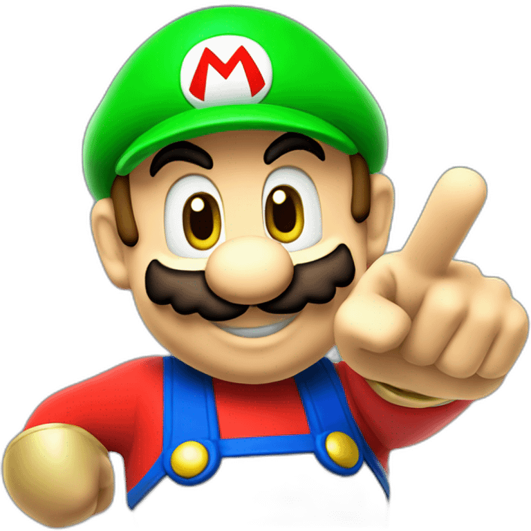 super mario pointing his index finger at you emoji