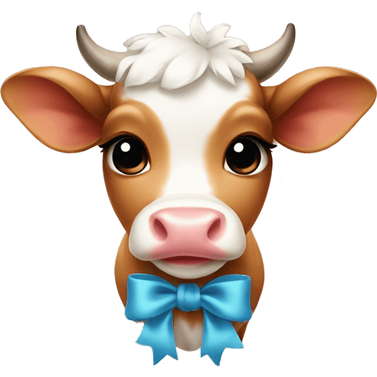 baby cow with bow emoji