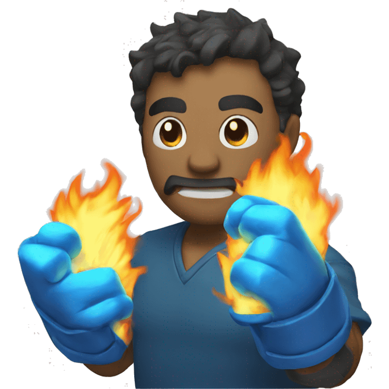 blue flaming punch emoji