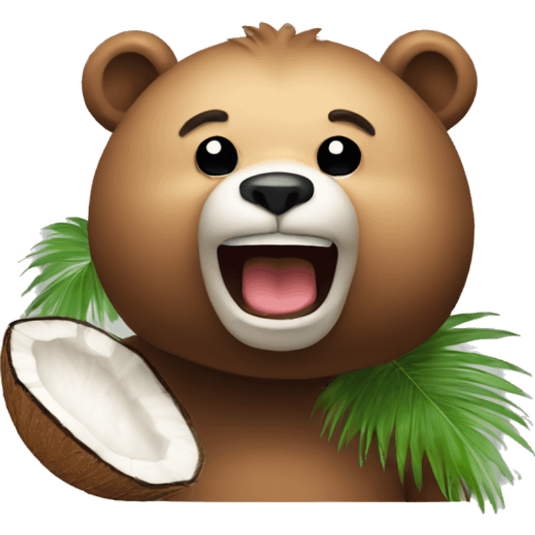 Bear and coconut  emoji