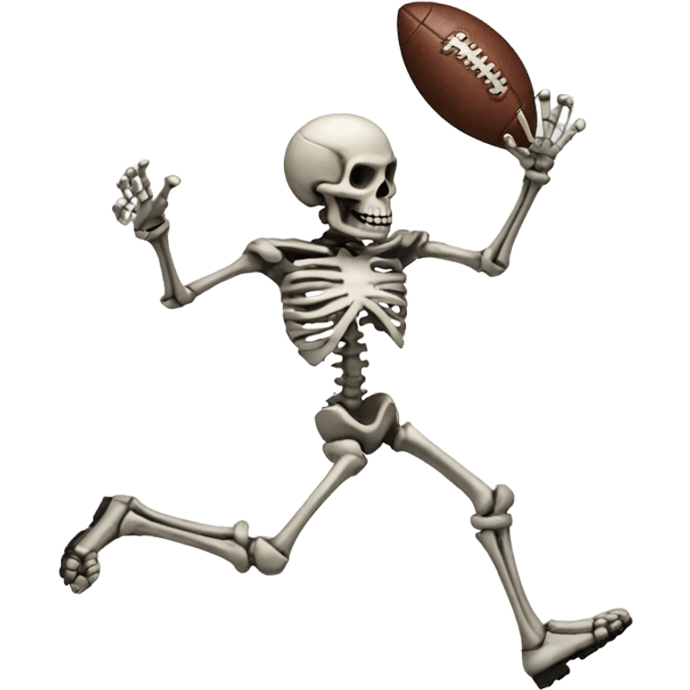 Skeleton throwing football emoji