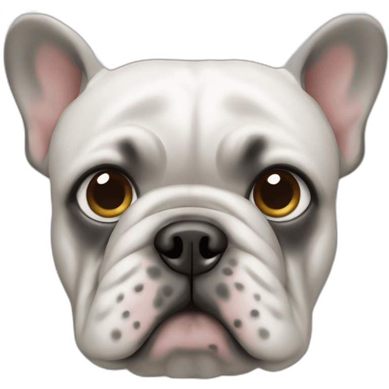 bouledogue fraicais blanc avec des taches grise emoji