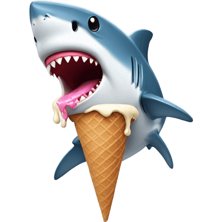 Shark eating an ice cream cone emoji